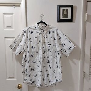 Chaps White Sailboat Print Men's Shirt